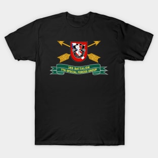 3rd Battalion, 7th Special Forces Group - 2 Rows - Flash w Br - Ribbon X 300 T-Shirt